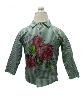Green Flower Printed Shirt 1