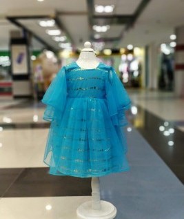 Boutique made Baby Frock With Butterfly Sleeves 1