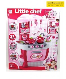 Kids Kitchen Little Chef Cook Play Set with Lights and Sound Kitchen Set -2