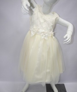 Yellow Floral Silk Frock for Girls 1