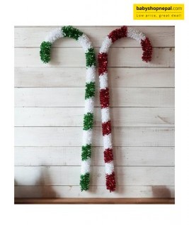 Tinsel Candy Cane Lawn Decor, Candy Cane 4-ft-1