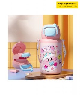 WATER FLASK 500ML &ndash; Korean Style Stainless Steel Vacuum Thermos for Children 3