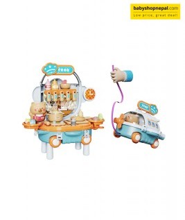 Bear Kitchen Airplane Playset, Portable Play Kitchen Set-1