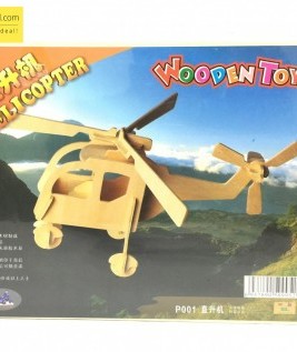 3D Wooden Helicopter Jigsaw Puzzle Toy 1