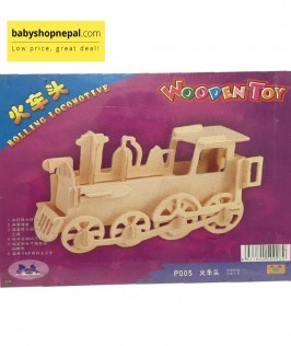 3D Wooden Rolling Locomotive Jigsaw Puzzle Toys 1