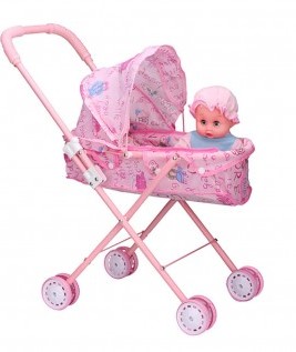 Easily Fold-able Trolley With Cute Doll-1