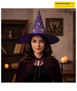 Purple Joker Witch Hat | Triangle-Shaped Birthday Celebration Hat for Costumes & Themed Parties 6