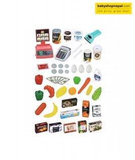Kids Home Supermarket Toy, Supermarket Playset With Trolley 6