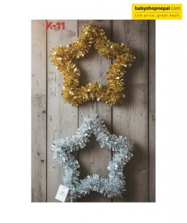 Christmas Pentagram Wreath Star, Two Tinsel Star Wreath -1