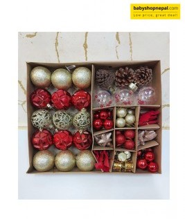 Mixed Christmas Tree Ornament Set &ndash; Baubles, Stars, Pinecones & Drums-1