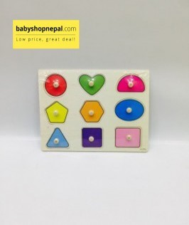Wooden Puzzle with handle - Shapes For Babies 1